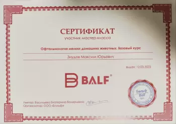 Сертификат отделения Московский 110А